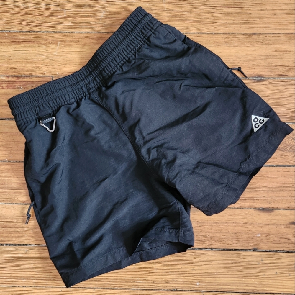 Black Athletic Nike ACG Hiking Hidden Drawstring Shorts